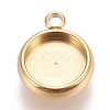 Ion Plating(IP) 304 Stainless Steel Pendant Cabochon Settings X-STAS-K202-03C-G-1