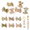 6Pcs 6 Colors Brass Rhinestone Beads KK-TA0009-14-1