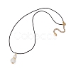 Natural Selenite Gourd Pendant Necklaces NJEW-JN05246-03-4