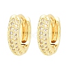 Brass Micro Pave Cubic Zirconia Hoop Earrings KK-CBAD104-04G-C-5