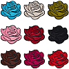 18Pcs 9 Colors Flower Embroider Self-adhesion Thread Iron on & Sew On Patches DIY-CY0001-22-1