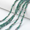 Electroplate Transparent Glass Beads Strands EGLA-A034-T8mm-R18-1