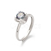 Rhodium Plated 925 Sterling Silver Moissanite Adjustable Rings RJEW-U038-10P-4