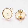 Brass Stud Earring Settings KK-G301-01G-2