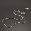 Anti-Tarnish Rhodium Plated 925 Sterling Silver Boston Link Chain Necklaces X-STER-E033-56-3