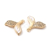 Brass with Clear Cubic Zirconia Enamel Charms KK-F860-57G-2