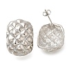 Rack Plating Rectangle Brass Stud Earrings EJEW-I310-06P-2