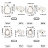 24Pcs 4 Style Brass Cabochon Connector Setting RB-PH0001-18P-6