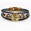 Braided Leather Cord Retro Multi-strand Bracelets BJEW-L616-20A-2