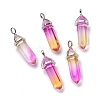 Faceted Bullet Glass Pointed Pendants KK-E282-01P-08-1