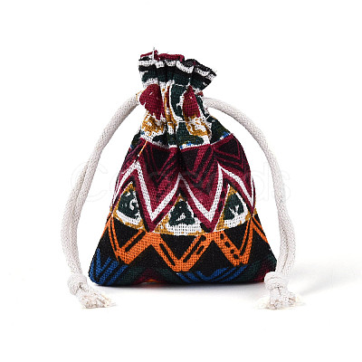 Ethnic Style Burlap Packing Pouches ABAG-N009-06A-01-1