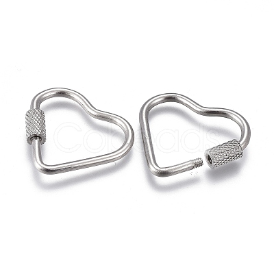Non-Tarnish 304 Stainless Steel Screw Carabiner Lock Charms ZIRC-F255-060P-1