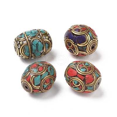 Handmade Tibetan Style Brass Beads TIBEB-C002-09AG-1