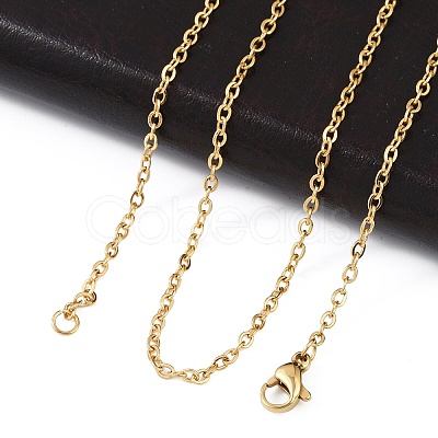 304 Stainless Steel Cable Chain Necklaces X-NJEW-K090-01G-1