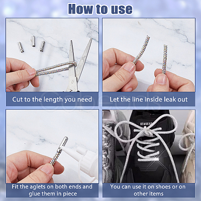 PVC & Rhinestone Shoelace DIY-DC0003-43B-1