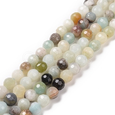 Natural Flower Amazonite Beads Strands G-E571-26A-1