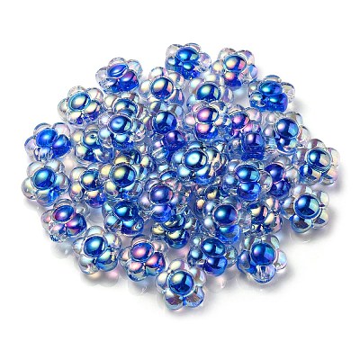 UV Plating Rainbow Iridescent Transparent Acrylic Beads OACR-C007-11D-1