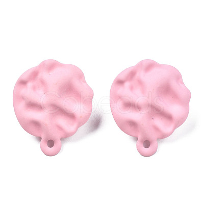 Spray Painted Iron Stud Earring Findings IFIN-N008-015C-1