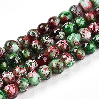 Baking Paint Glass Beads Strands DGLA-N003-4mm-A09-1