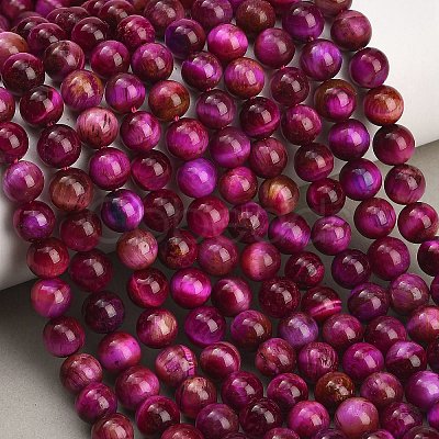 Grade AB Natural Tiger Eye Beads Strands X-G-F591-18-8mm-05-1