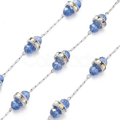 Handmade Glass Beads & Rhinestone Chains CHS-L028-02P-1