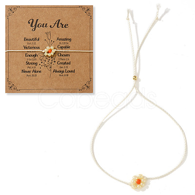 Flower Resin Beaded Slider Bracelets for Women SL9741-11-1