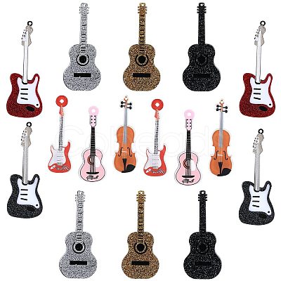 16Pcs 8 Styles Printed Acrylic Pendants OACR-SZ0001-40-1
