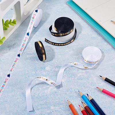 4 Styles Graduation Pattern Polyester Ribbon OCOR-TA0003-31-1
