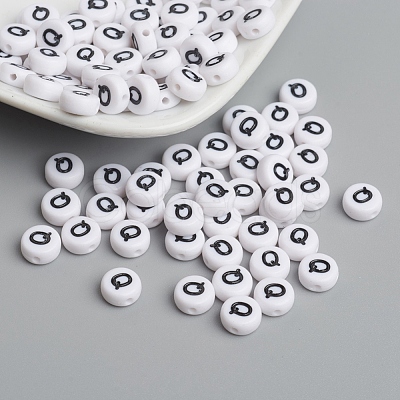 Acrylic Horizontal Hole Letter Beads X-PL37C9070-Q-1