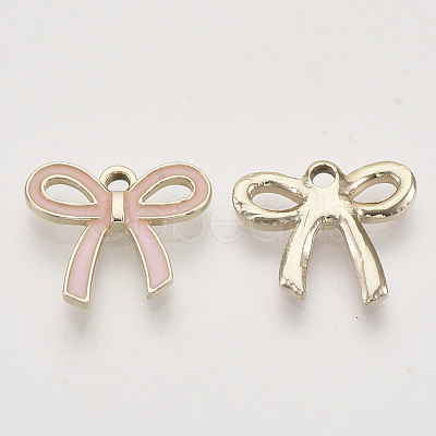 Light Gold Plated Alloy Pendants X-ENAM-T009-40A-1