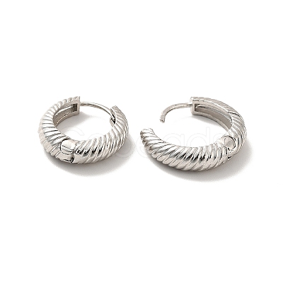 Long-Lasting Plated Brass Hoop Earrings X-EJEW-K093-13P-1