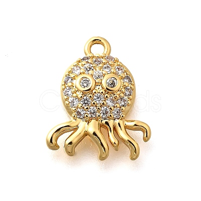 Brass Micro Pave Cubic Zirconia Charms X1-KK-B131-02G-02-1