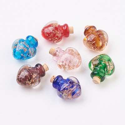 Handmade Luminous Lampwork Perfume Bottle Pendants LAMP-P044-K-1