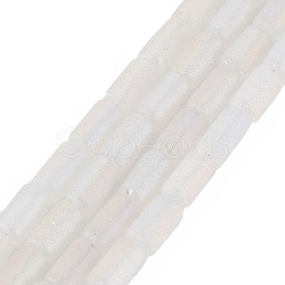 Electroplate Frosted Glass Beads Strands EGLA-T008-026-A01-1