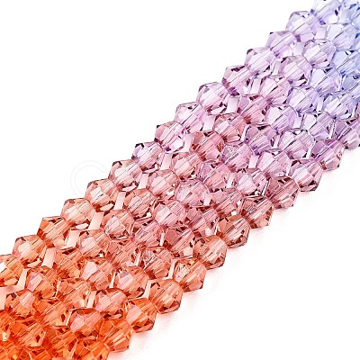 Gradient Color Baking Paint Glass Bead Strands DGLA-A039-T2mm-A015-1