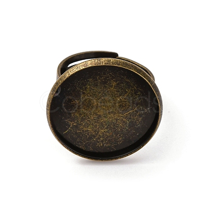Brass Adjustable Ring Blank Base Cabochon Setting Components X-KK-O003-05AB-NF-1