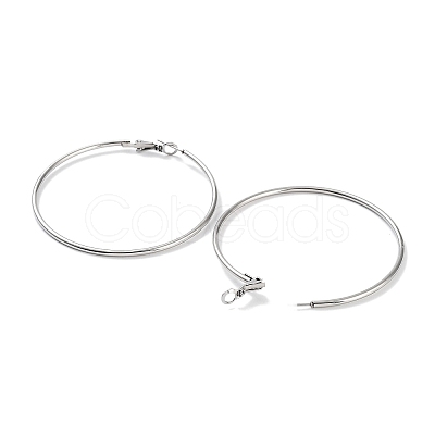 Non-Tarnish Ring 304 Stainless Steel Hoop Earrings for Women Men EJEW-B049-02G-P-1