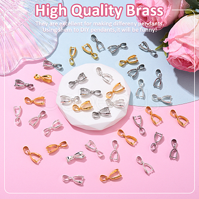 20Pcs Brass Pinch Bails KK-YW0003-44G-1
