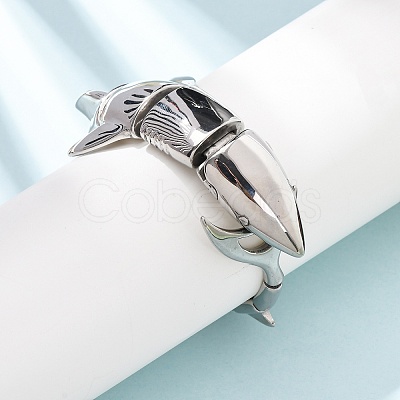 304 Stainless Steel Link Chain Bracelets for Women Men BJEW-P386-08P-1