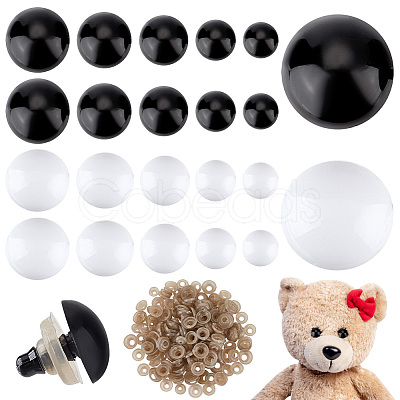 PandaHall Elite 192 Sets 10 Styles Plastic Safety Eyes DIY-PH0017-93-1