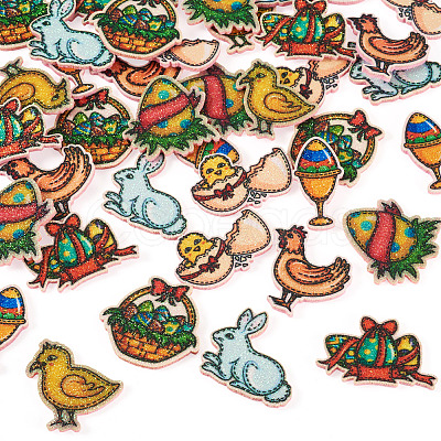 40Pcs 8 Styles Easter Polyester Cloth Sew On Ornament Accessories PATC-TA0001-62-1