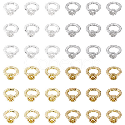 40Pcs 4 Colors Brass Ring Charm Connectors KK-TA0008-48-1