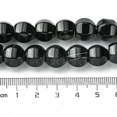Dyed & Heated Natural Black Agate Beads Strands G-H023-A03-01-1