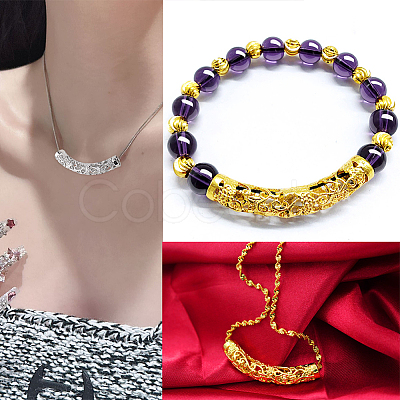 6Pcs 2 Colors Brass Tube Beads KK-BBC0014-58-1