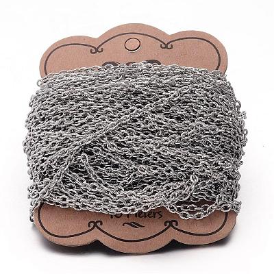 Tarnish Resistant 304 Stainless Steel Cable Chains CHS-K004-06P-0.8mm-1