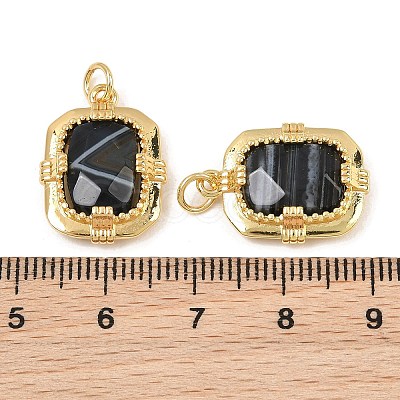 Natural Black Agate Faceted Pendants GG-CBA4154-02G-01-1