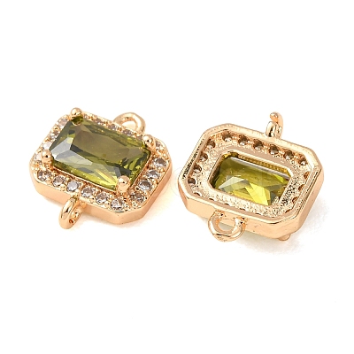 Brass Pave Cubic Zirconia Connector Charms CU-CBAEC99-05G-1