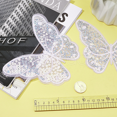 Butterfly Polyester Embroidery Ornament Accessories PATC-WH0008-23-1