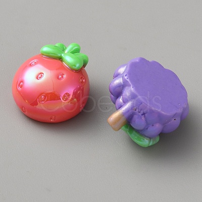 Electroplate Opaque Resin Cabochons RESI-CJC0011-75-1
