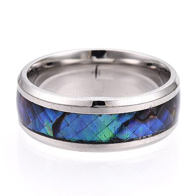 201 Stainless Steel Wide Band Finger Rings RJEW-T005-13-07-1